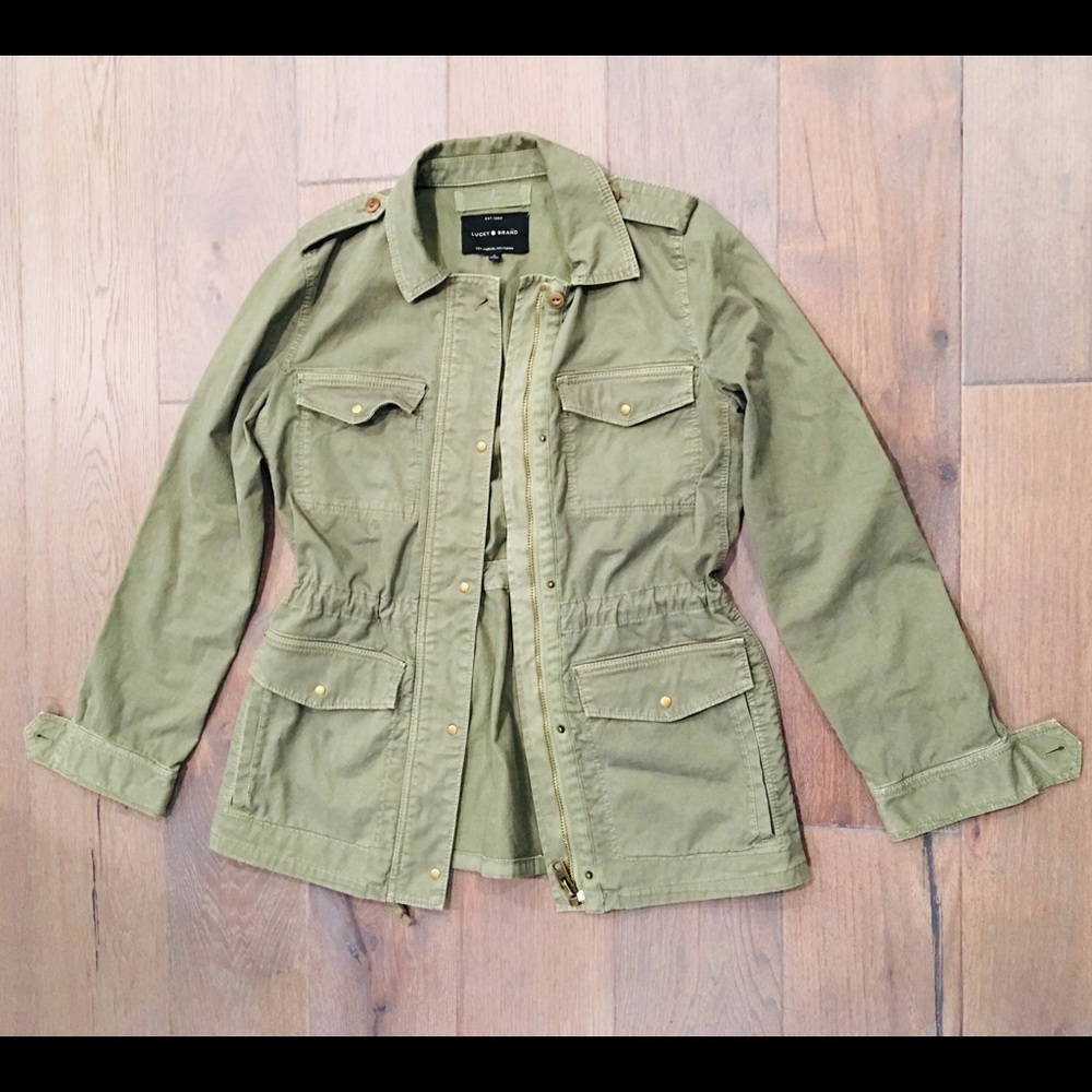 ❤️Lucky Brand Army Green Cargo Jacket Size Small